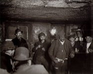 1890c Men in a crowded in an -Black and Tan- dive bar. gelatin silver transparency.jpg