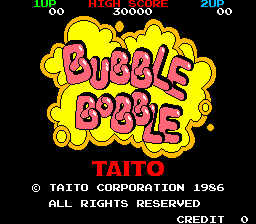 Screen shot of 'Bubble Bobble'